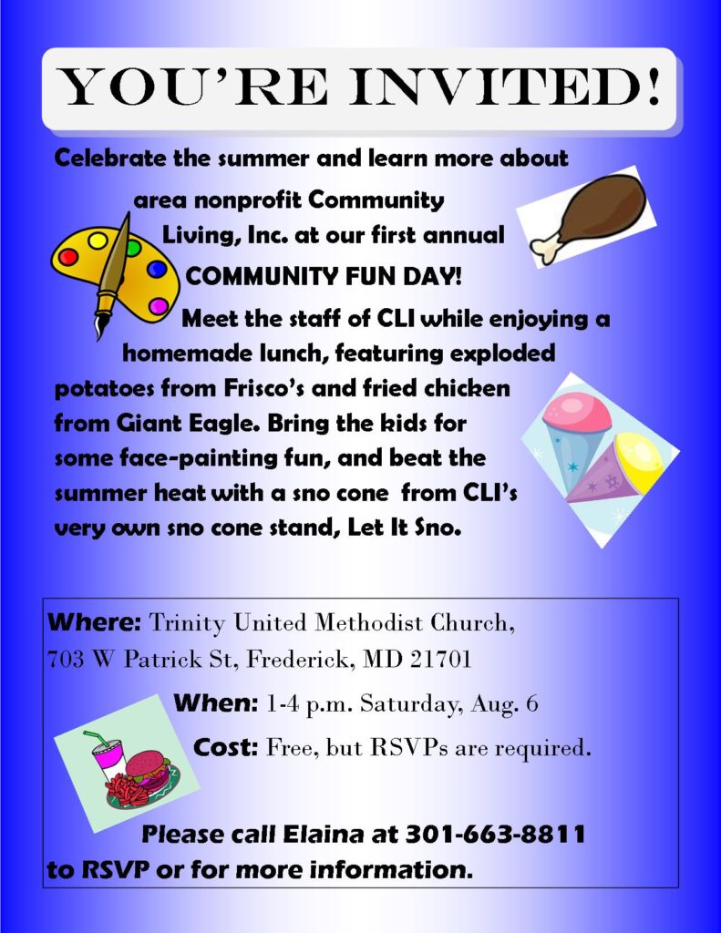 Aug. 6 Community Fun Day flyer
